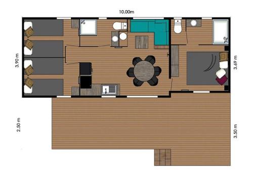 Camping Le Plô - Eco-Lodge Manyara 40 m², 3 Bedrooms, 2 Bathrooms (beds made on arrival, no extra charge) - Photo 3