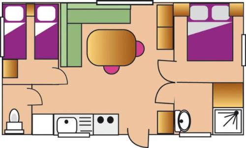 Camping Les Pommiers d'Aiguelèze - Mobile home IRM 2 bedrooms - 28 m² - Photo 6