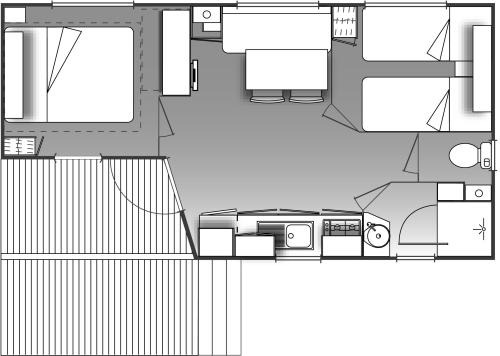 Flower Camping La Clairière - Les Pops : Mobil-home Confort + 2 bedrooms - Photo 3