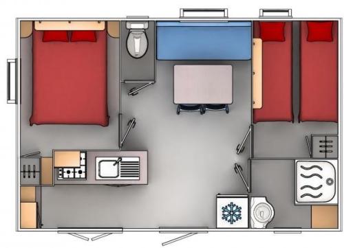 Camping du PIGEONNIER - Mobile Home ROCAMADOUR 2 bedrooms 25 m2 + sheltered terrace - Photo 7