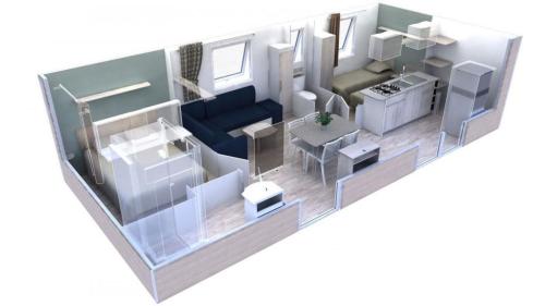 Camping du PIGEONNIER - Mobile-home 2 bedrooms PADIRAC LUXE 30 m2 + Half-covered terrace - Photo 6