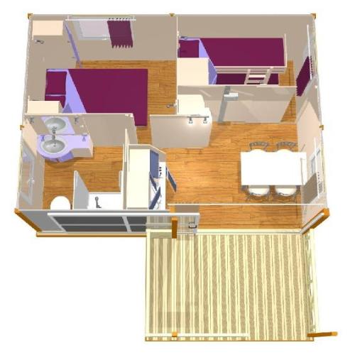 Camping des Sources - Chalet NEMO 20m² - 2 bedrooms - with sanitary facilities - WIFI included - Photo 5