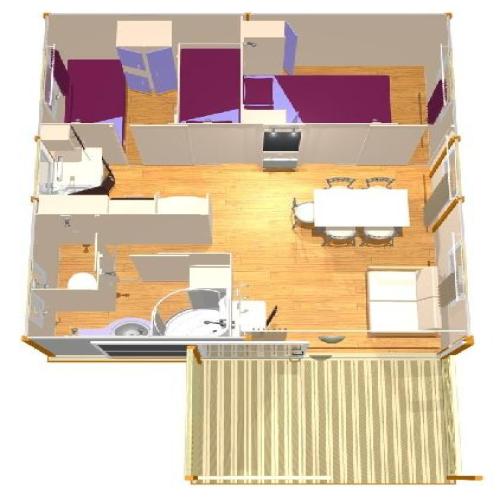 Camping des Sources - Chalet ATLANTIS 29m² - 2 bedrooms - with bathrooms - WIFI included - Photo 5